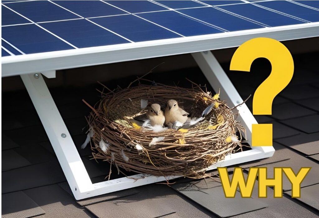 Why do birds sit under solar panels