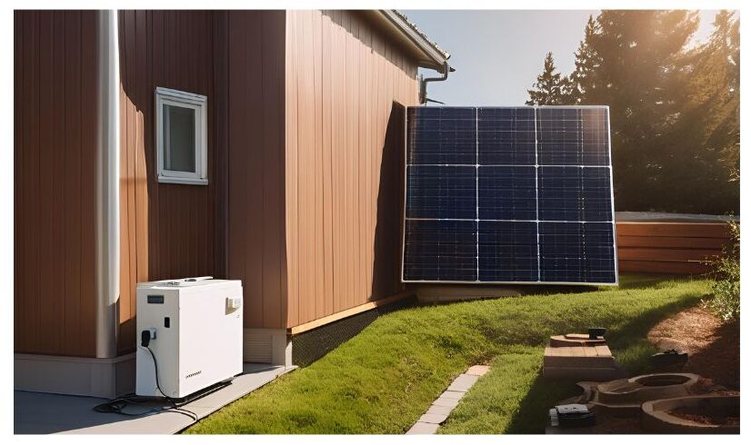 solar panel in backyard