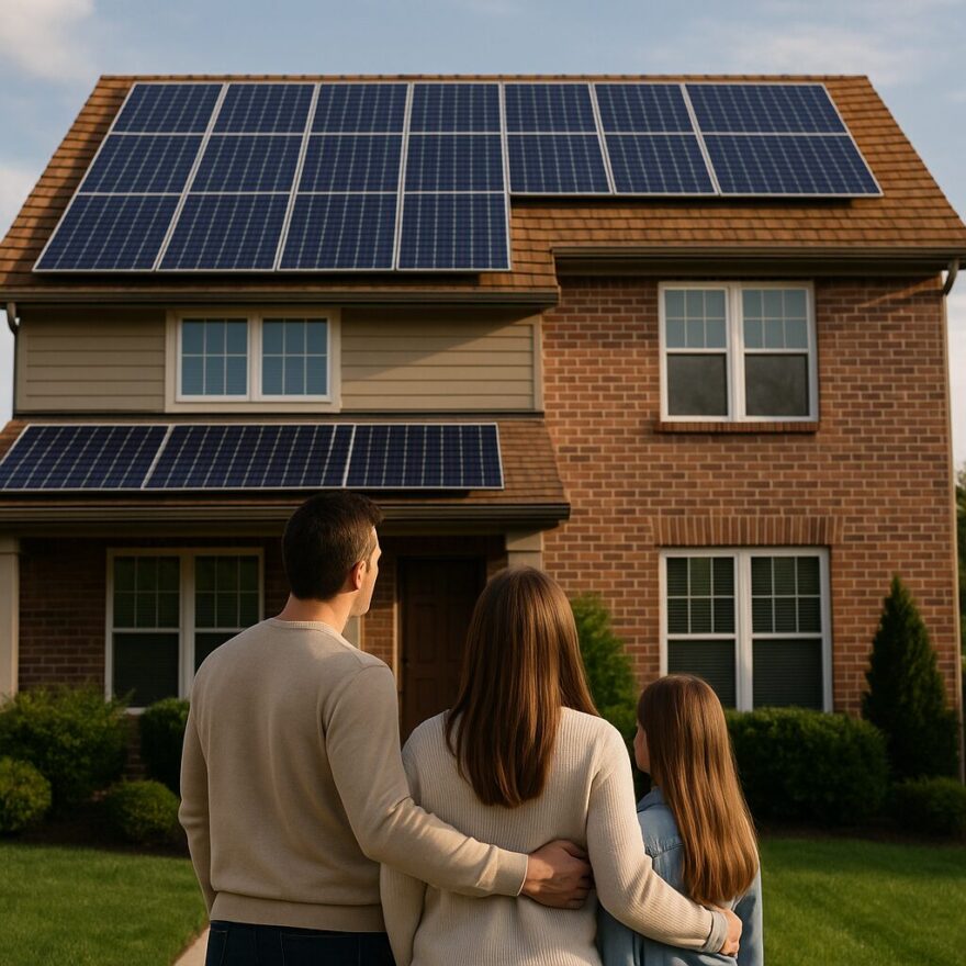 Buyer Looking at Home with Solar Panels