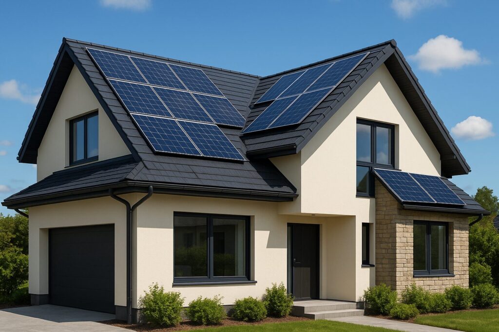 House with Solar Panels Installed
